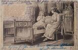 Deutschland Deutsches Reich AK Ansichtskarte Postkarte, I. WK Weltkrieg Feldposte Pulsnitz Sachsen, Kind im Bett mit Mutter, Kurzgeschichte -