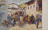 Italien Deutschland Deutsches Reich AK Ansichtskarte Postkarte, I. WK Weltkrieg Evakuierung der Ortschaft Vermiglio im Tonalegebiet im August 1915, unbenutzt -