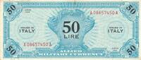 Italien 50 Lire Alliierten Militär (AMC) Note, II. Weltkrieg, A A -