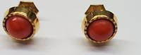 8K 333er Gold Ohrringe Goldohrstecker Ohrsteckwer Koralle Korallenschmuck -