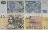 Sweden,Schweden 10,50 Kronor Banknoten 2 Stück Lot, Sveriges Riksbank -