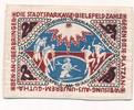 Bielefeld 25 Mark Seidenschein mit violettem Rundstempel -