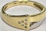 Goldschmuck bicolor 14K Goldring 585er Gold Ring mit 0,070 Ct Brillant -