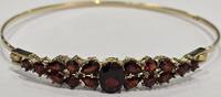 Goldschmuck Gelbgold vintage 333er 8Kt Armreif Granat Granatarmreif Granatschmuck -
