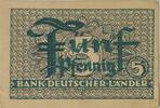 Deutschland 5 Pfennig Banknote Bank Deustcher Länder -