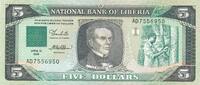 Liberia 5 Dollars Banknote National Bank of Liberia -