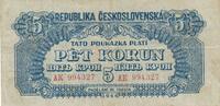 Tschechoslowakei Czechoslovakia 5 Korun -