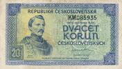 Tschechoslowakei Czechoslovakia 20 Korun -