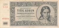 Tschechoslowakei Czechoslovakia 1000 Korun Kronen -