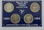 ISLE OF MAN 4x 1 Crown HERALDIC CROWN COIN COLLECTION QUINCENTENARY OF THE COLLEGE OF ARMS -