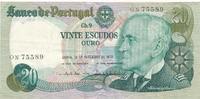 Portugal 20 Escudos Geldschein Banknote Lisboa Vinte Escudos -