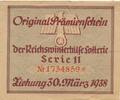 3. Reich Deutschland Original-Prämienschein der Reichswinterhilfe-Lotterie -