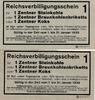 3. Reich, Deutschland, Weimarer Republik 2x Reichsverbilligunsschein 1 Zentner Steinkohle, Braunkohlenbriketts, Koks -