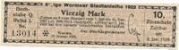 Deutschland Deutsches Reich 8 % ige Wormser Stadtanleihe 1922 40 Mark, Worms -