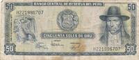 Peru 50 Soles De Oro 1977 Geldschein Banknote Cincuenta Soles De Oro III- 1,00 EUR prix TTC + 6,00 EUR frais d'envoi