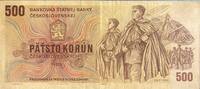 Tschechoslowake 500 Korun Banknote Geldschein, Pätsto Korun Ceskoslovenska -
