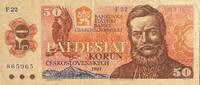 Tschechoslowake 50 Korun Banknote Geldschein -