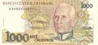 Brasilien 1000 Cruzeiros (1990-1993) unc-, mittelknick 3,00 EUR prix TTC + 6,00 EUR frais d'envoi