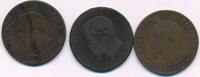 Frankreich 3x 10 Centimes 3x Münzen Lot, Napoleon III. 1852-1870. -
