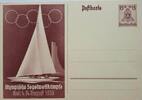 Deutschland, Drittes Reich, 2. Weltkrieg AK Ansichtskarte, Postkarte, Ganzsache Olympische Segelwettkämpfe Kiel, 4.-14. August 1936, Propaganda -