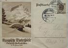 Deutschland, Drittes Reich, 2. Weltkrieg AK Ansichtskarte, Ganzsache, Postkarte Baden-Baden, Olympische Winterspiele Garmisch-Partenkirchen, Propaganda -