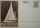 Deutschland, Drittes Reich, 2. Weltkrieg AK Ansichtskarte, Postkarte, Ganzsache Olympische Segelwettkämpfe Kiel mit 6+4 Pfg, Propaganda -