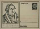 Deutschland, Drittes Reich, 2. Weltkrieg AK Ansichtskarte, Postkarte, Ganzsache Martin Luther 1483, 10. November 1933 6 Pfg., Propaganda -