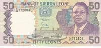 Sierra Leone 50 Leones 1989 Banknote unc 15,00 EUR prix TTC + 6,00 EUR frais d'envoi