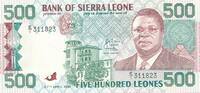 Sierra Leone 500 Leones 1991 Banknote unc 18,00 EUR prix TTC + 6,00 EUR frais d'envoi