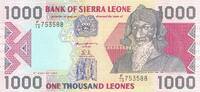 Sierra Leone 1000 Leones 1993 Banknote unc 16,00 EUR prix TTC + 6,00 EUR frais d'envoi