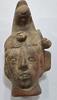 Mexico Antik, Terrakotta-Figur Kopfskulptur im Maya-Stil, Krieger Kopf -