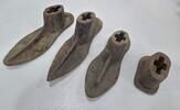 Antikes Schumacher Werkzeug Gusseisen Schuh Form, 4 Stück -