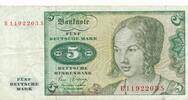 Deutschland BRD 5 Deutsche Mark DM Bundesbanknote B/S -