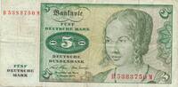Deutschland BRD 5 Deutsche Mark DM Bundesbanknote B/M -