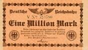 Deutsches Reich Deutschland, Weimarer Republik 1 Million Mark Reichsbahn Propaganda Geld Propagandanote -