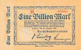 Deutsches Reich Deutschland 1 Billion Mark Reichsbanknote Werbeschein Mauritius Versand GmbH 8752 Kleinostheim bei Aschaffenburg -