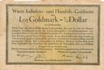 Deutsches Reich Deutschland Württemberg 1,05 Goldmark (1/4 Dollar) Stuttgart, Industrie- und Handels-Goldnote -