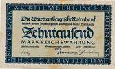 Deutsches Reich Deutschland Württemberg 10000 MArk Reichswährung Württembergische Notenbank Stuttgart -