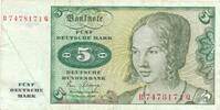 Deutschland BRD 5 Deutsche Mark DM Banknote, Standardnote. Serie B/Q -