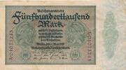 Deutsches Reich Deutschland, Inflation 500 tausend Mark Banknote, KN 8stellig je zweimal auf Vs. und Rs., FZ: A , 500000 Mark -