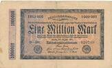 Deutsches Reich Deutschland, Inflation 1 Million Mark Reichsbanknote Banknote, KN 6stellig, FZ: DK -