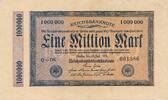 Deutsches Reich Deutschland, Inflation 1 Million Mark Reichsbanknote Banknote, KN 6stellig, FZ: DK -