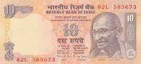 Indien 10 Rupien Banknote -