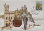 San Marino 500 Lire Münze und Briefmarke Numisbrief -