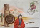Mexico 1 Peso Münze und Briefmarke Numisbrief -