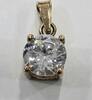 Goldschmuck Gelbgold 585 er 14K Gold Anhänger Goldanhänger mit farblosem Stein -