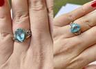 Silbberring mit blauem Stein Blautopas 925er Sterling Silber Silberschmuck -