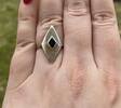 Silberring mit schwarzem Stein 925er Sterling Silber Silberschmuck -
