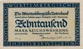 Deutsches Reich Deutschland Württemberg 10000 Mark Württembergische Notenbank Stuttgart -