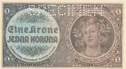 Czechoslovakia / Tschechoslowakei 1 Krone Koruna Böhmen & Mähren, Banknote, SPECIMEN, Serie: D 024 -